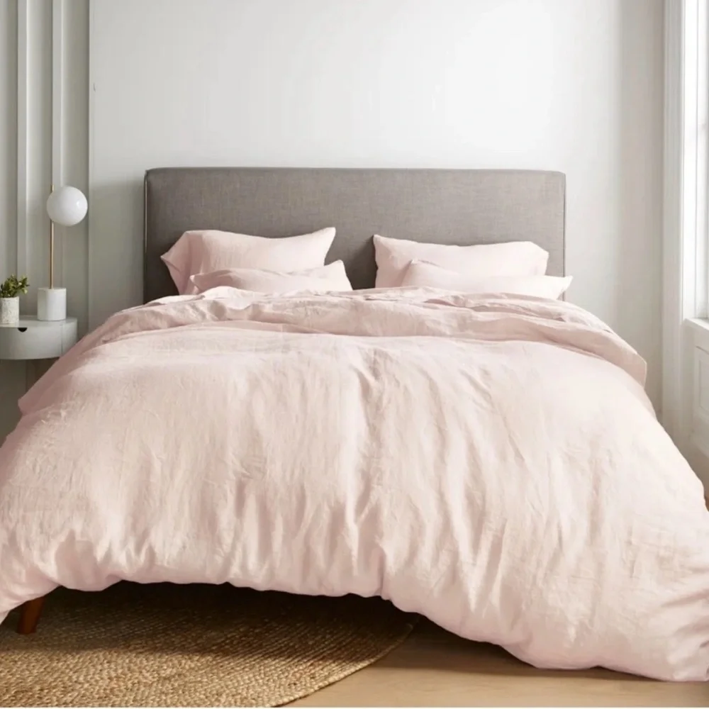 NWOT QUINCE European Linen Duvet Cover Full/Queen Soft Blush 1364